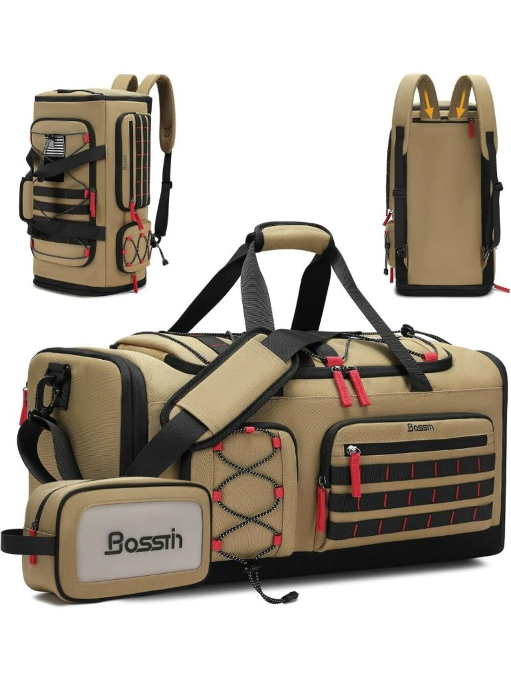 Expandable 45L-50L Sports Duffle Gym Bag for Men & Women - Versatile Travel Tote